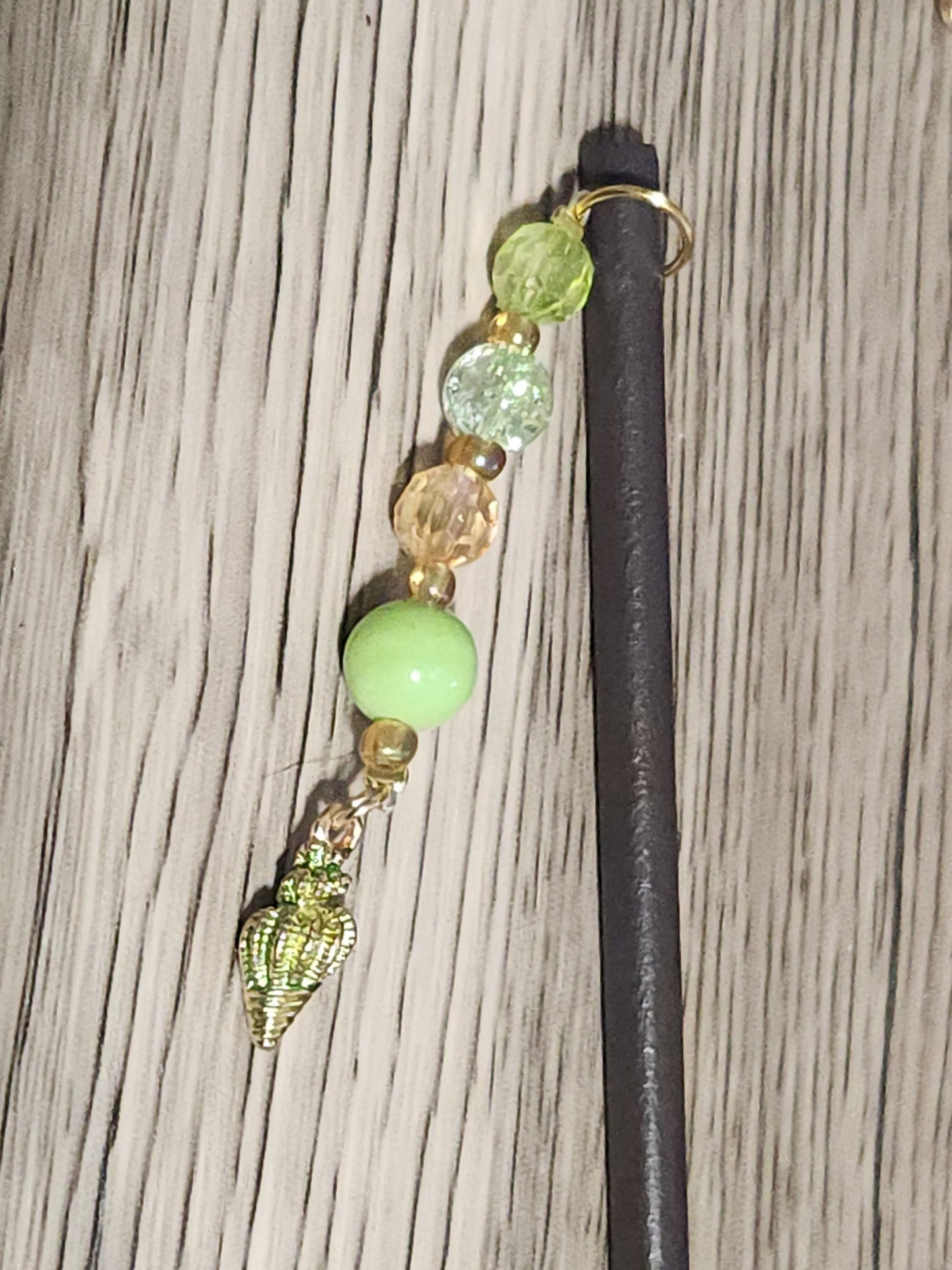 Green Conch Shell Hair Stick