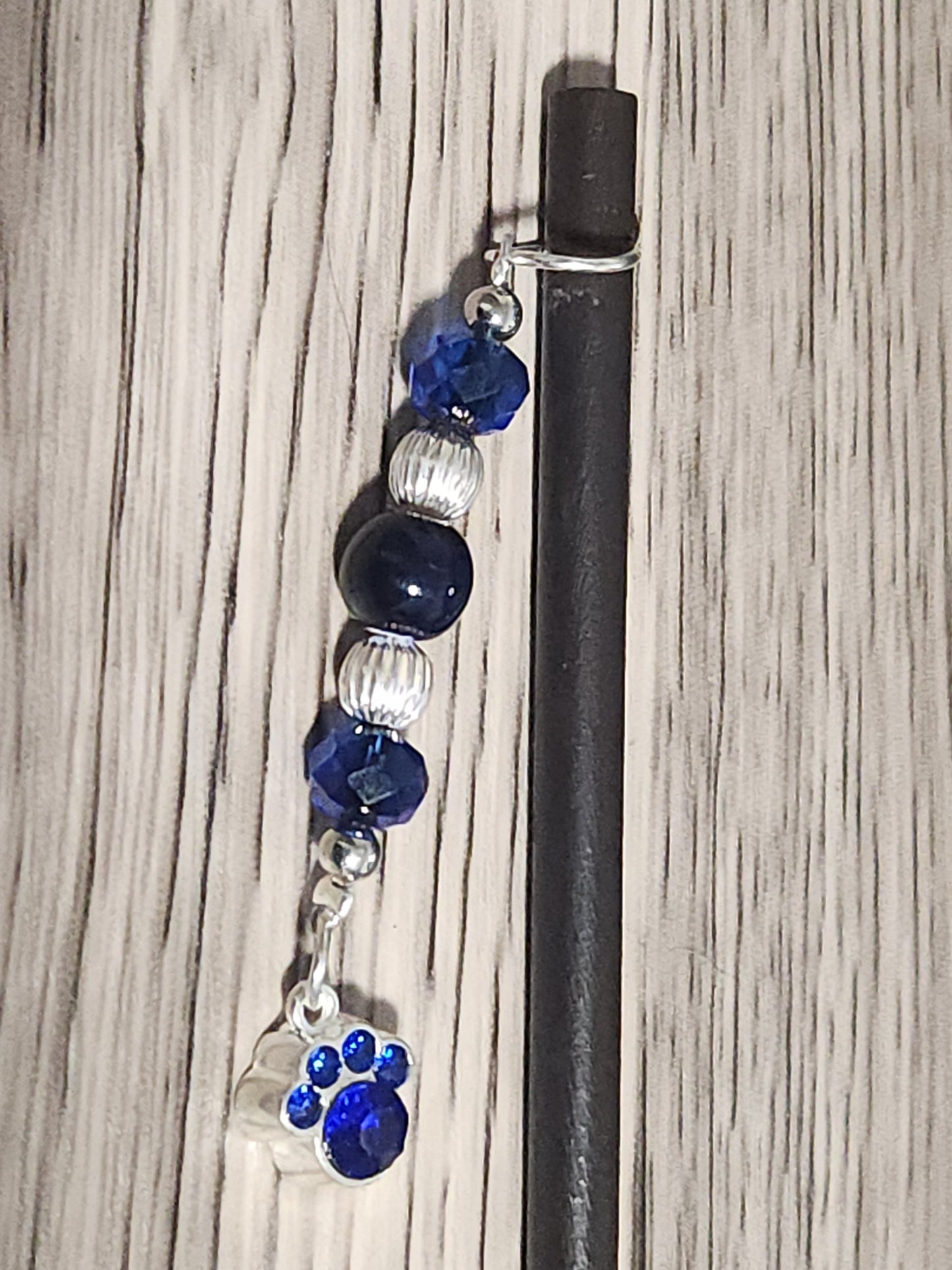 Cobalt Paw Print Hair Stick