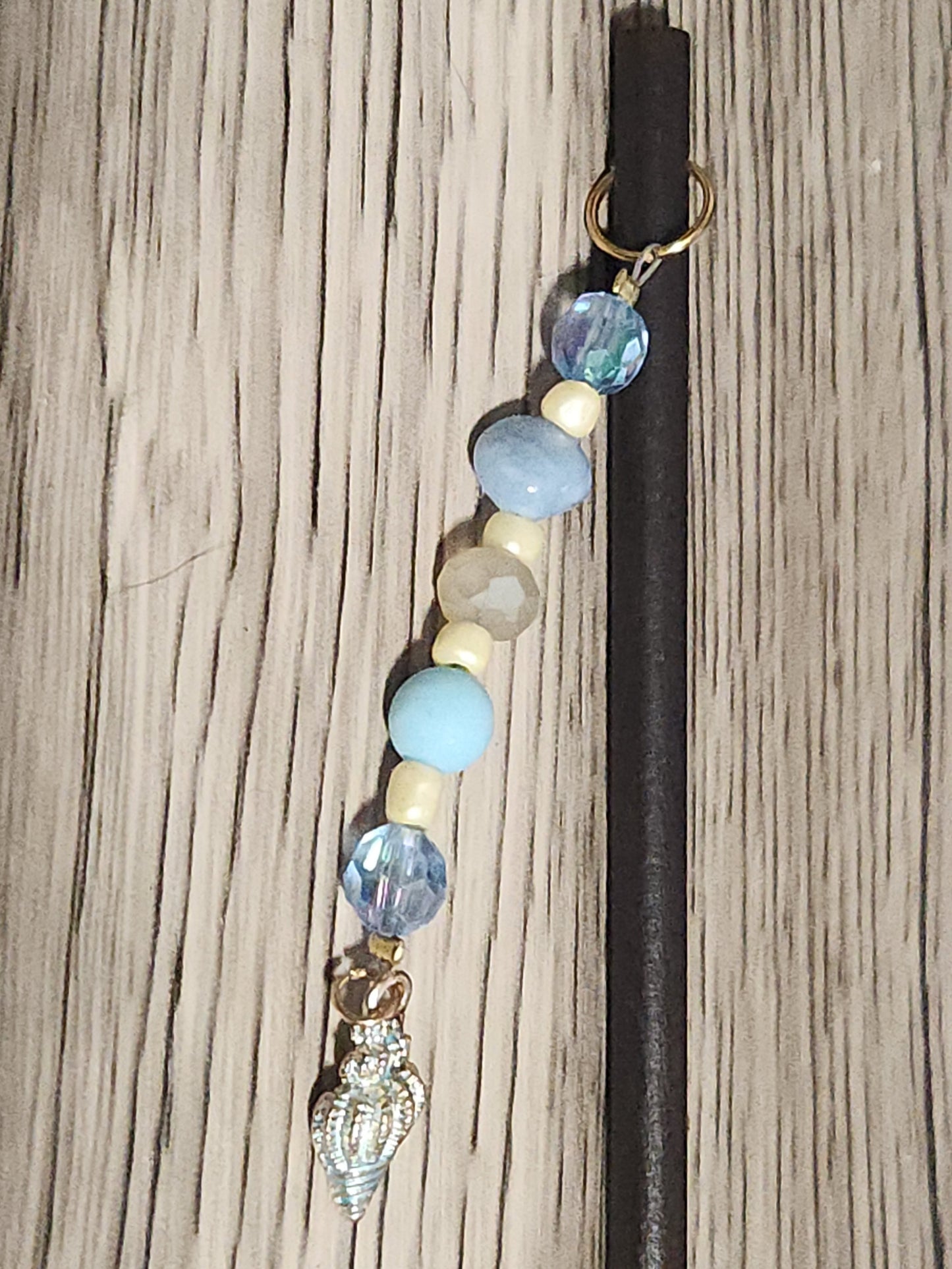 Pale Blue Conch Shell Hair Stick