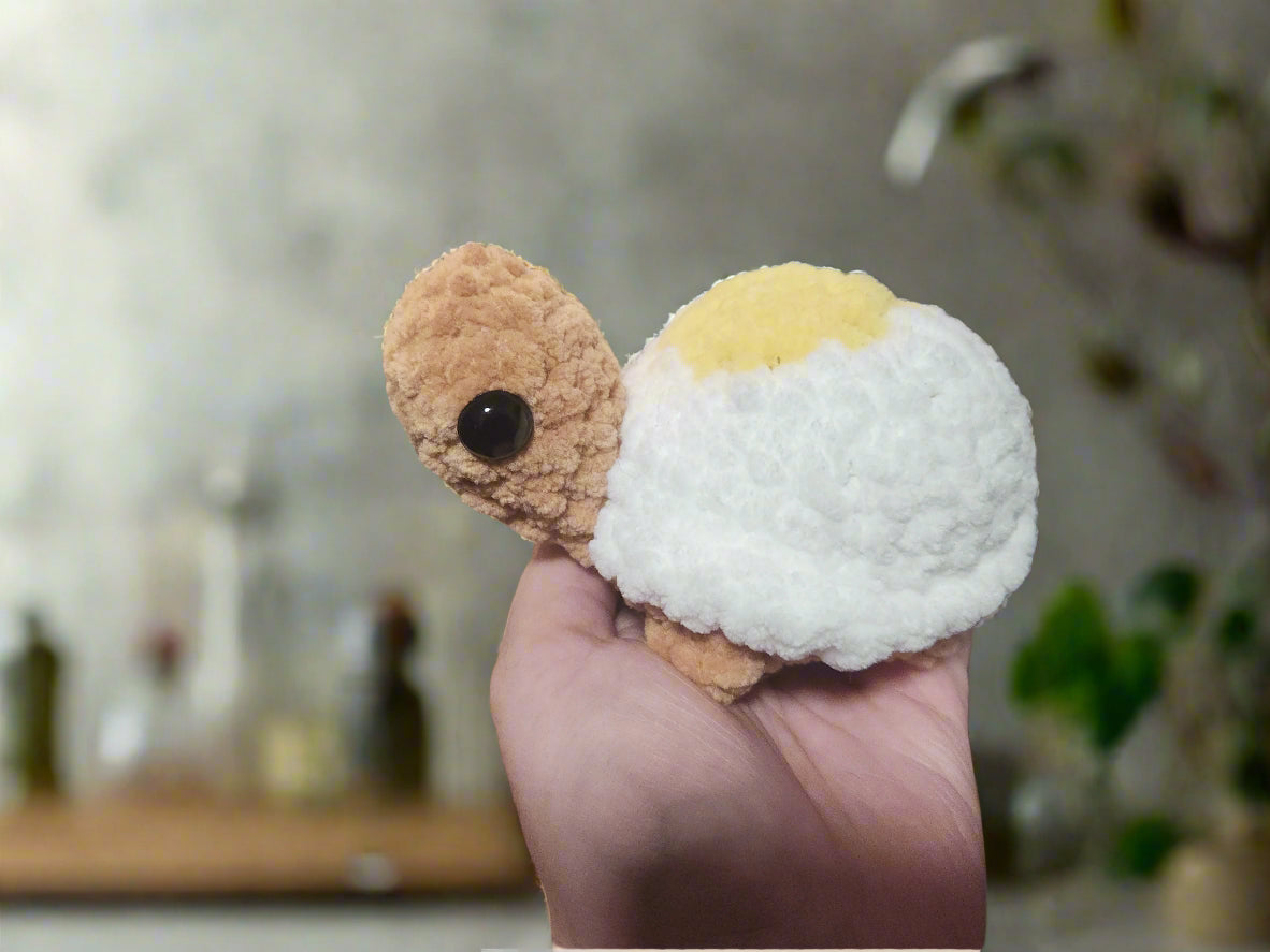 Sunny Side Up Turtle Crochet Plushie