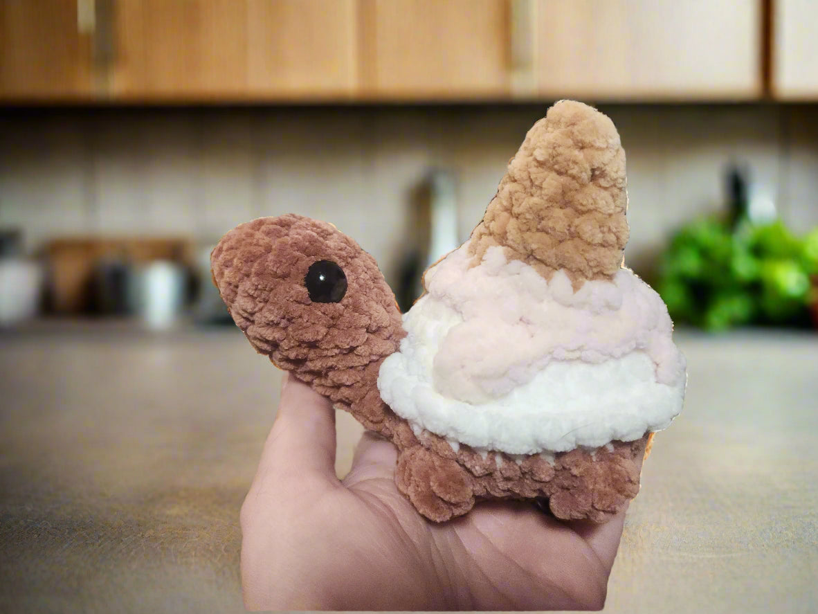 Crochet Neapolitan Ice Cream Turtle Plushie