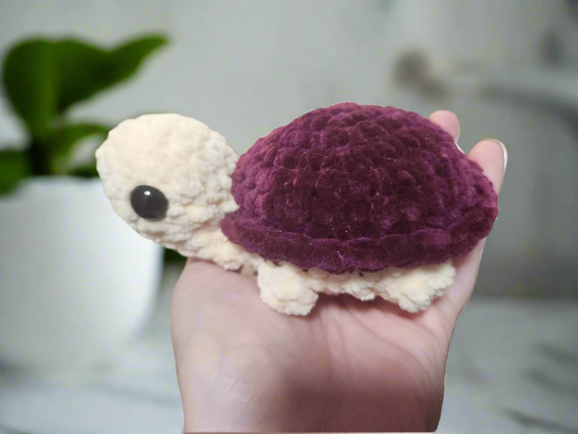 Plum Crochet Turtle Plushie