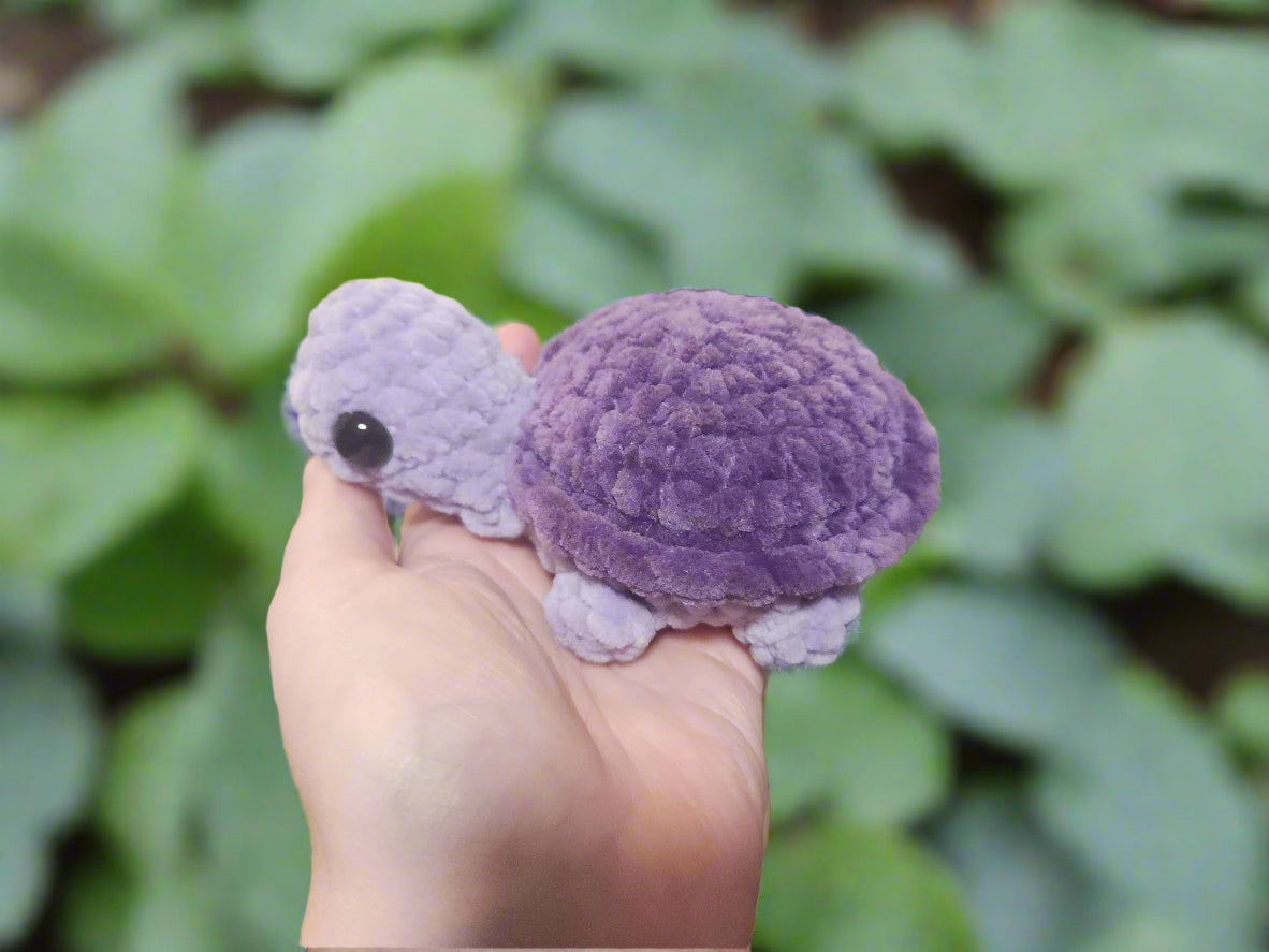 Lavender Crochet Turtle Plushie