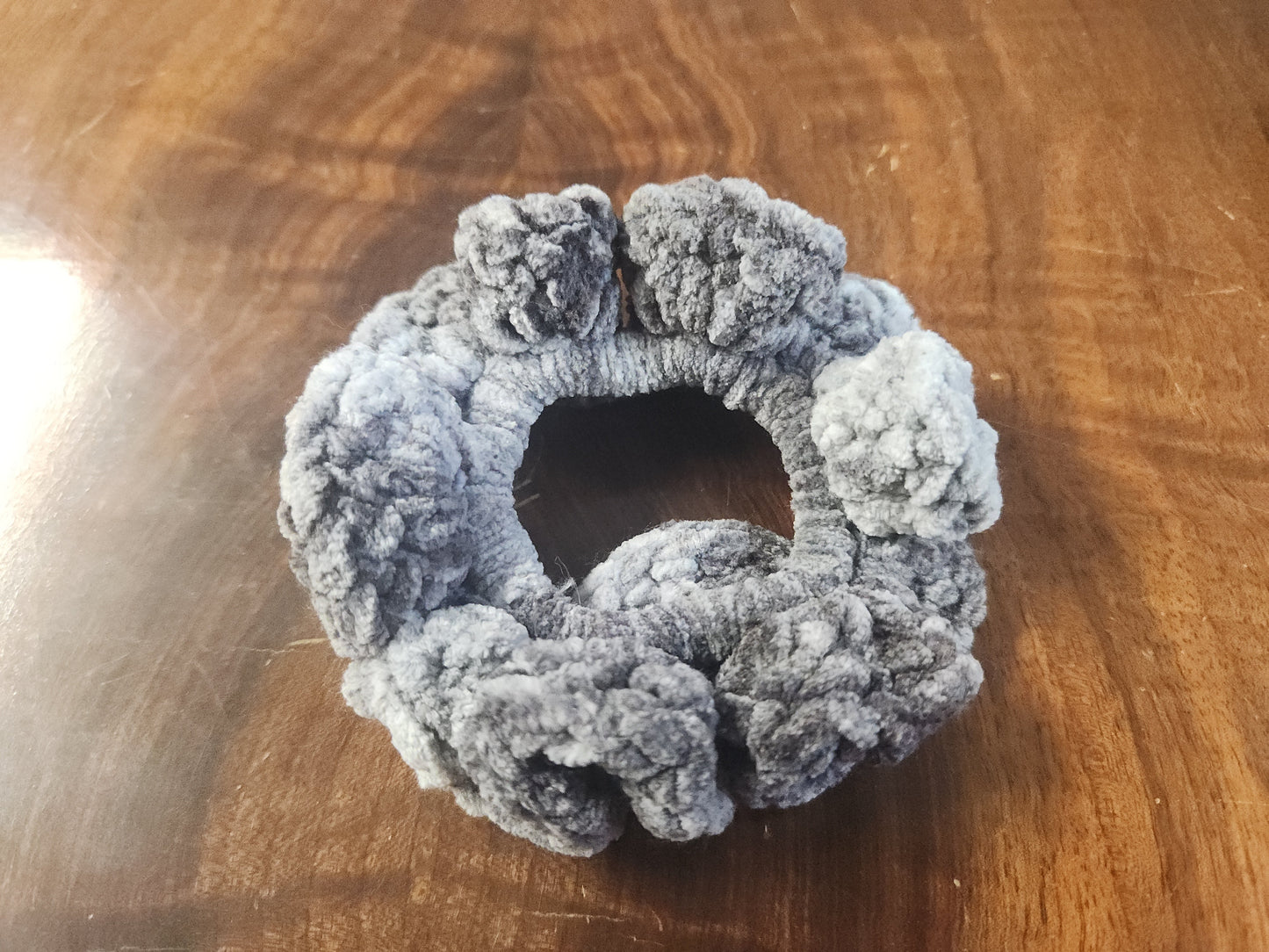 Set of Two Cloudy Day Crochet Scrunchies