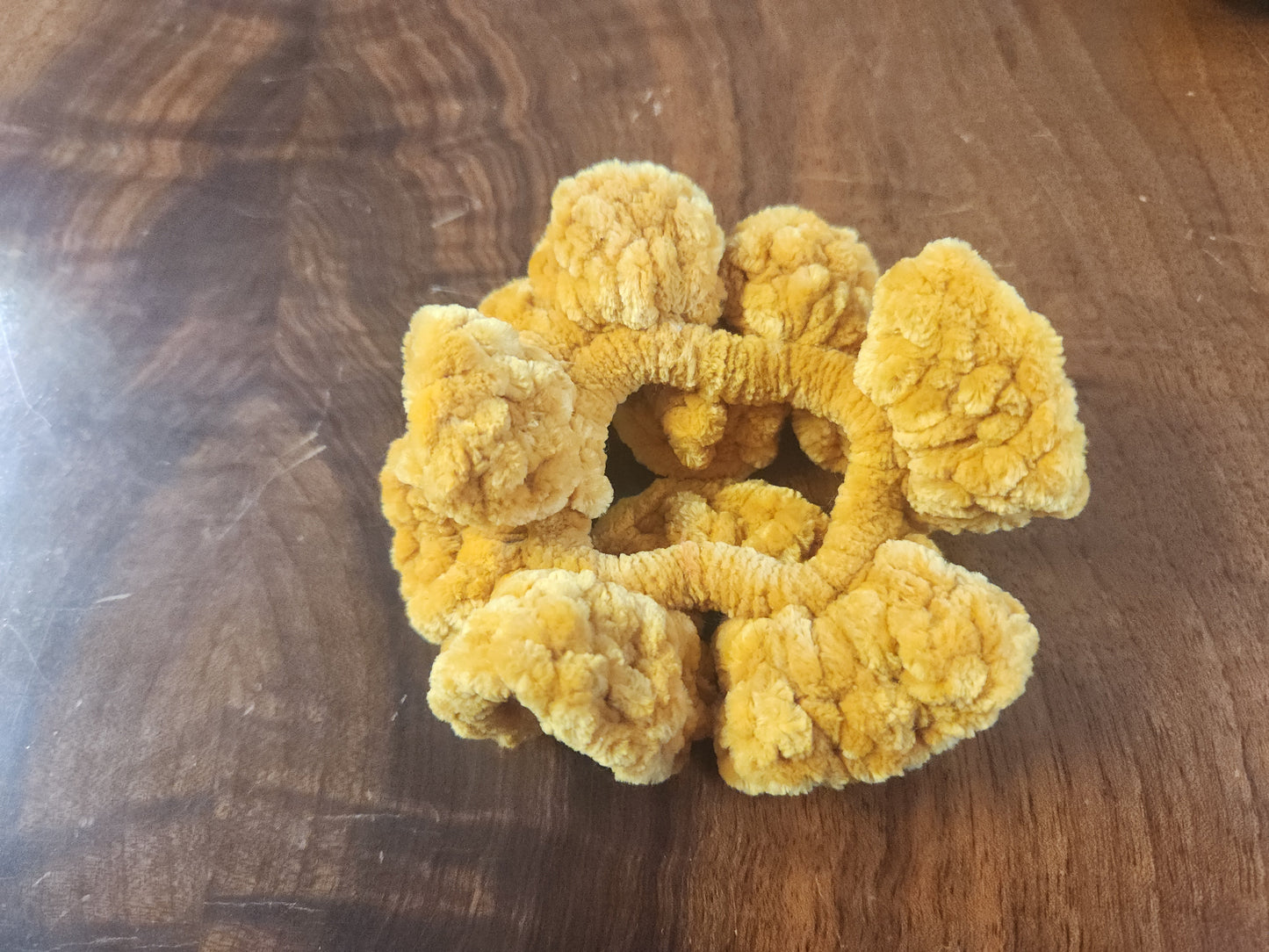 Set of Two Gold Crocheted Scrunchies