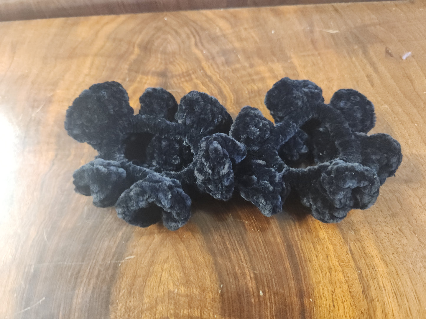 Set of Two Onyx Crochet Scrunchies