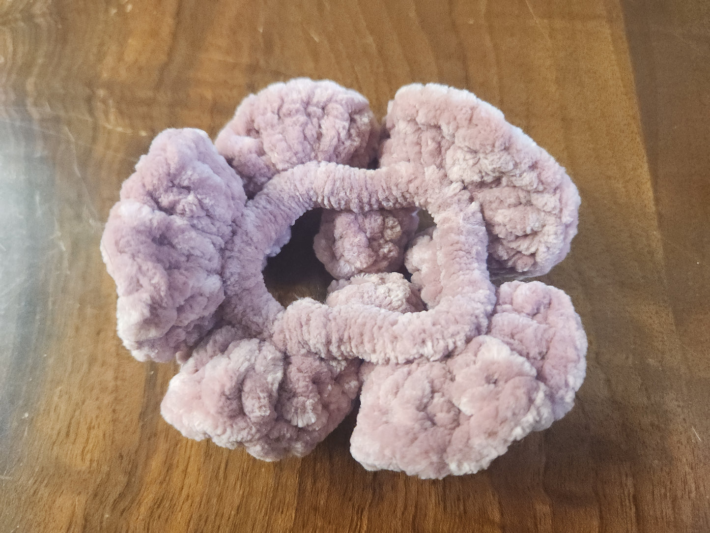 Set of Two Blush Crochet Scrunchies