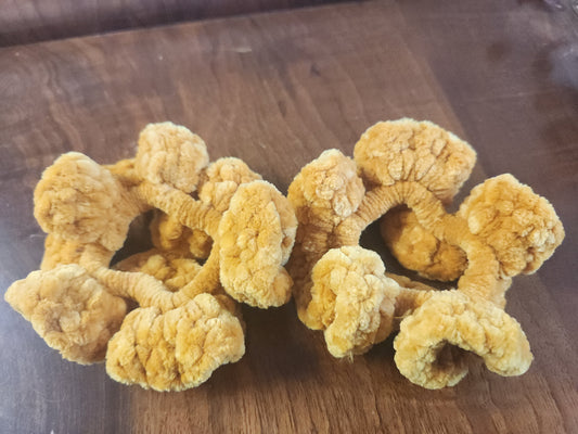 Set of Two Gold Crocheted Scrunchies