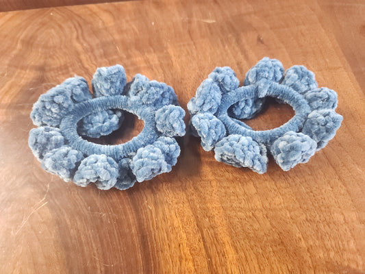 Set of Two Ocean Crochet Scrunchies