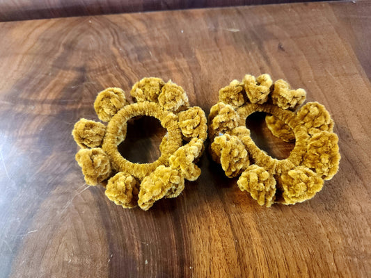 Set of Two Caramel Crochet Scrunchies
