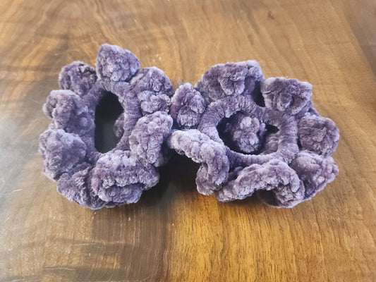 Set of Two Amethyst Crochet Scrunchies