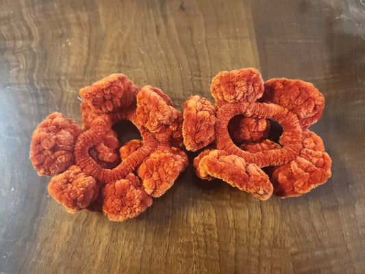 Set of Two Pumpkin Crochet Scrunchie