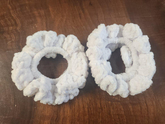 Set of Two Snowfall Crochet Scrunchies