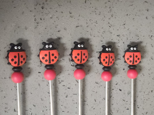 March of the Ladybugs Amigurumi Sticks