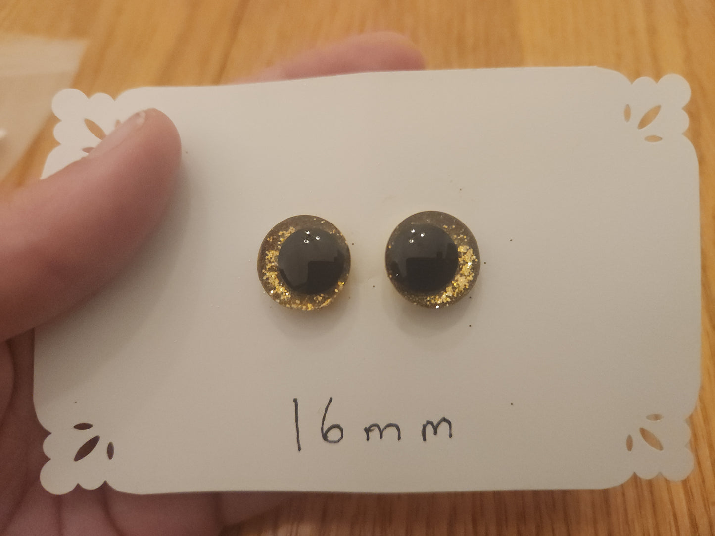 Glittering Gold Safety Eyes 16 mm, 20 mm, 30 mm